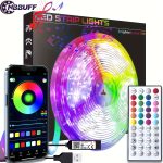 NBBUFF LED-uri pentru dormitor, 91,44 cm - 30,48 metri Benzi Luminoase cu Control Smart APP și Sincronizare Muzicală Schimbarea Culorilor Telecomandat Timing Decorațiuni Cameră Casa Petrecere