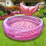 Piscina gonflabilă Sirenă, piscină circulară cu design de solzi de pește, piscină gonflabilă, piscină de petrecere, piscină decorativă, piscină Ocean Ball, material PVC durabil, potrivită pentru curte, petrecere, nuntă, divertisment, grădină și utilizare în aer liber
