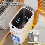 Coș de gunoi inteligent cu senzor pentru baie, cu capac automat, coș de baie fără mâini, fără atingere, cu 30 de pungi, coș de gunoi subțire de 10L, alb, pentru economisirea spațiului, pentru bucătărie, dormitor, birou, RV, coșuri de gunoi perfecte pentru baie, plastic durabil, ușor de curățat